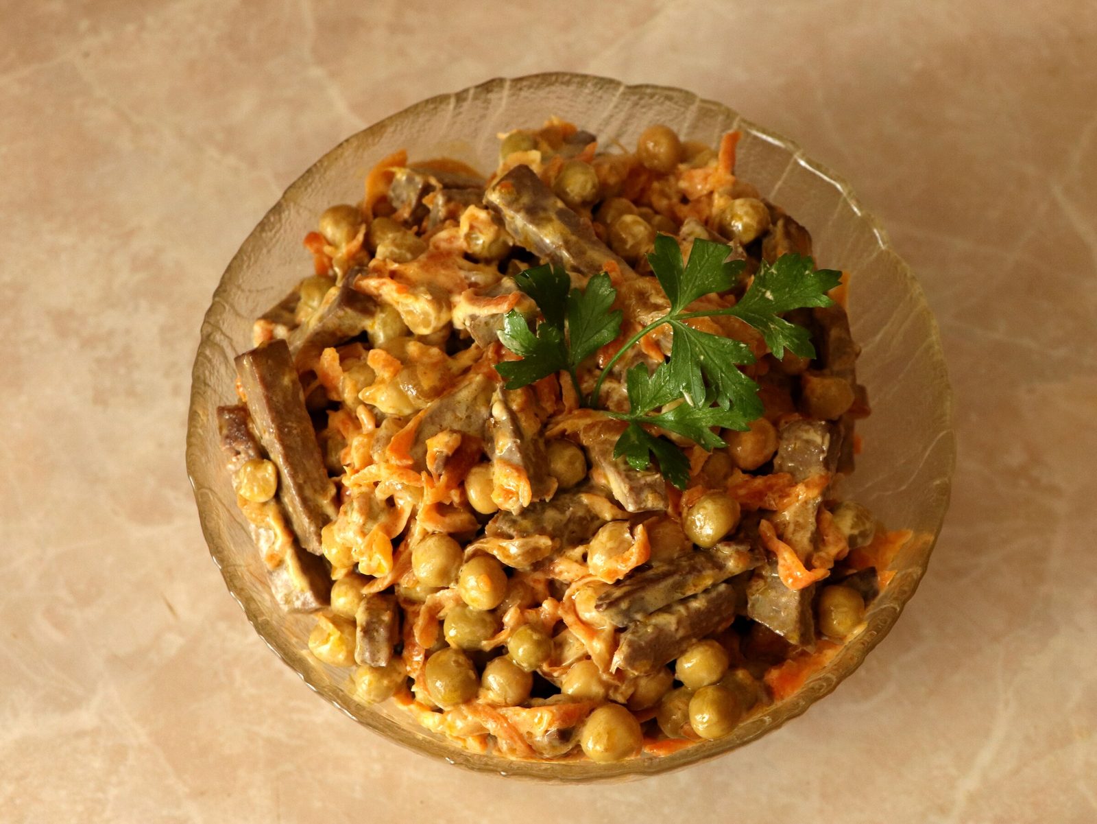 Beef liver salad