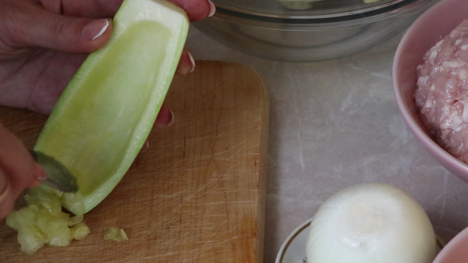 Step 1. Courgette boats with mince and cheese are simple, though hollowing the seeds. Courgette boats with mince