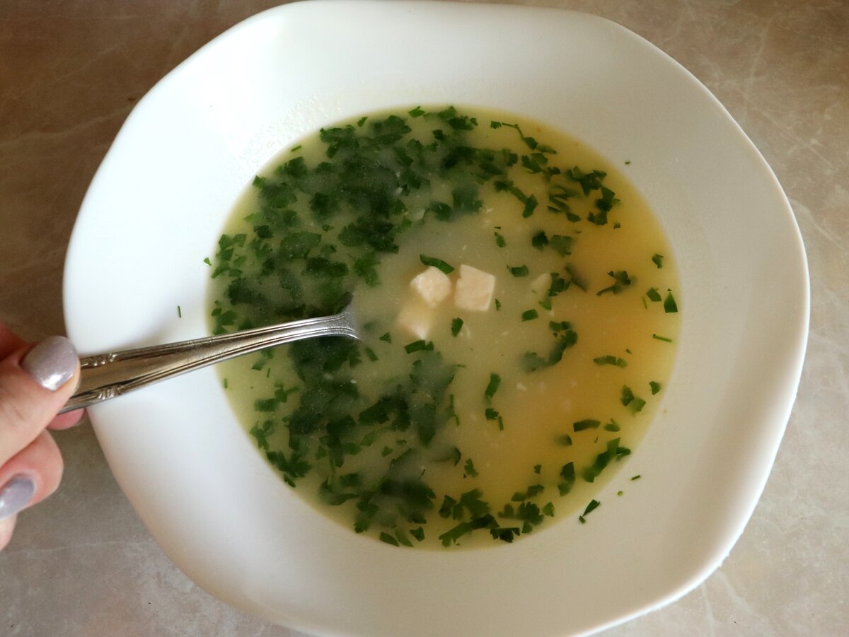 Creamy melted-cheese soup