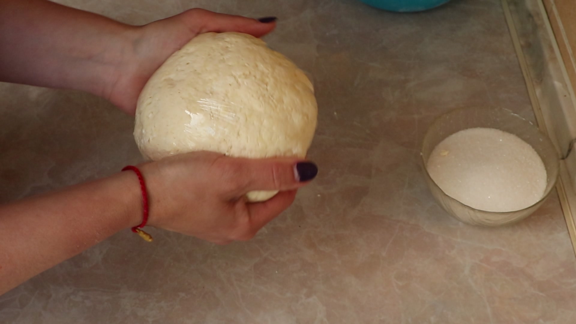 Step 4. Roll into a square, scattering sugar and pressing it in with the rolling pin,. Curd-cheese snail biscuits