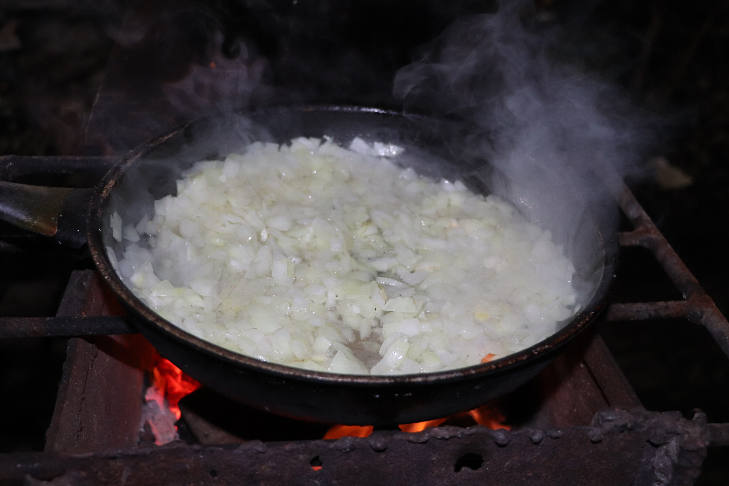 Step 3. For a faster process, I recommend preparing all the ingredients right away, and. Fish solyanka in a kazan over the fire
