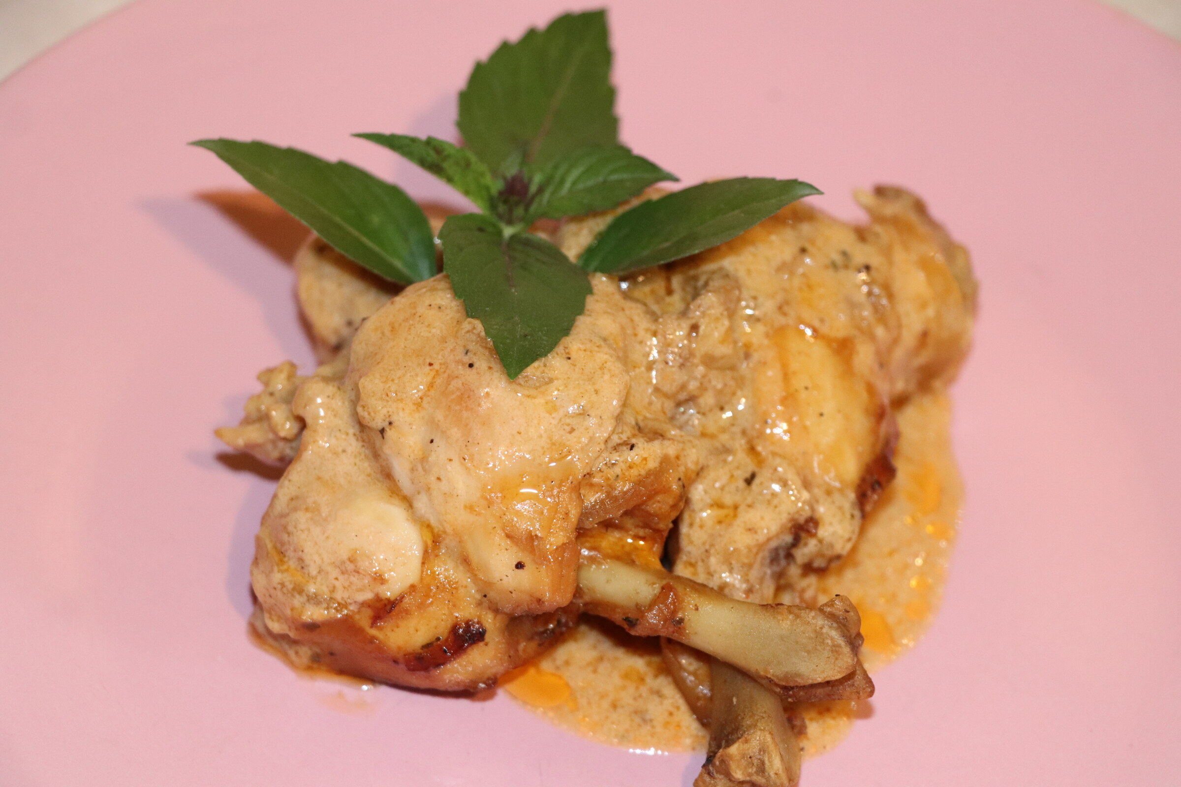 Gentle oven-baked rabbit