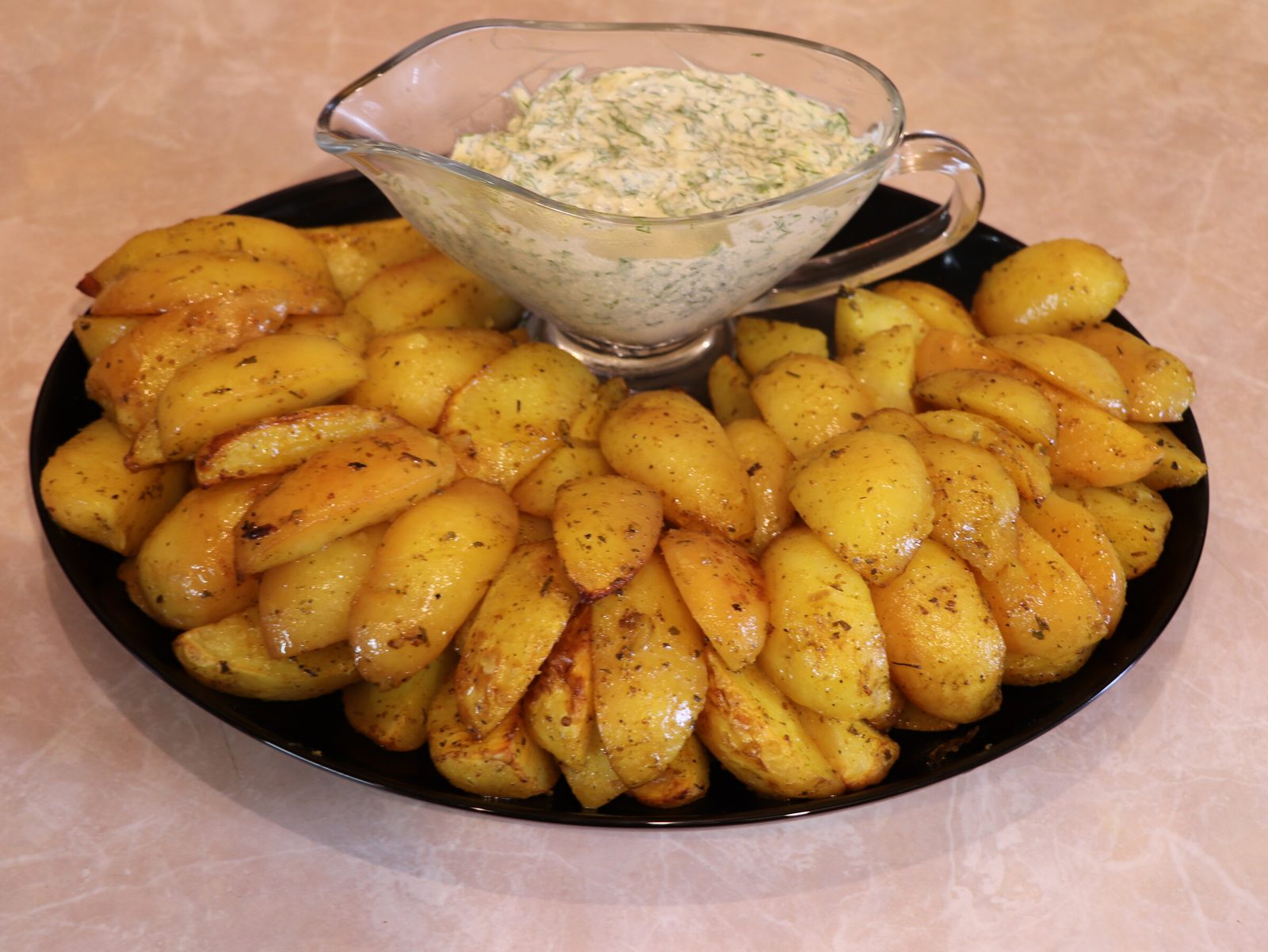 Golden potatoes in a roasting bag — 30 minutes