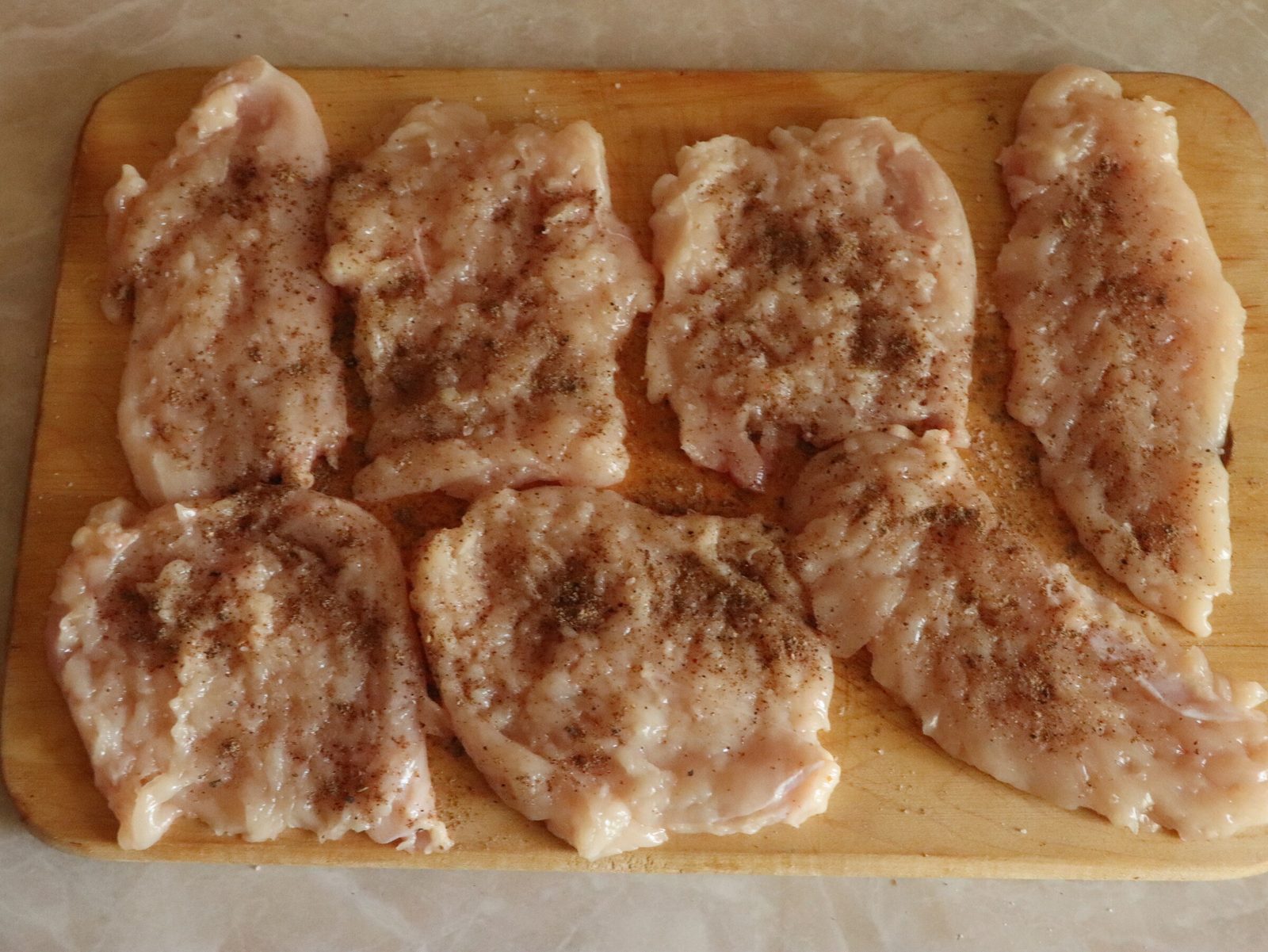 Step 2. The secret to juicy eggless chops is the marinade. Juicy chicken schnitzels — no egg
