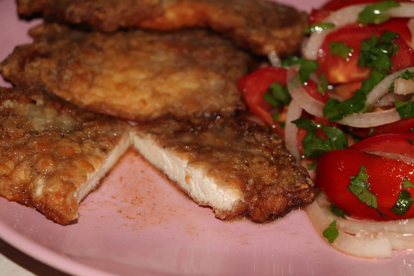 Step 4. For breading we use regular flour. Juicy chicken schnitzels — no egg