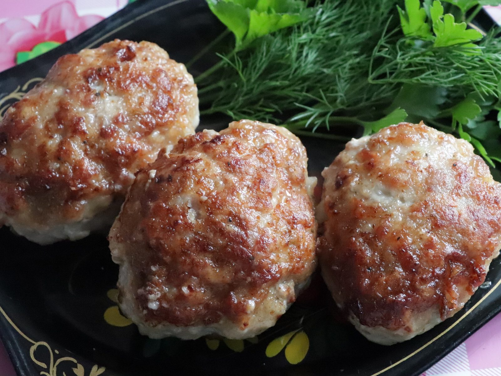 Juicy pork rissoles