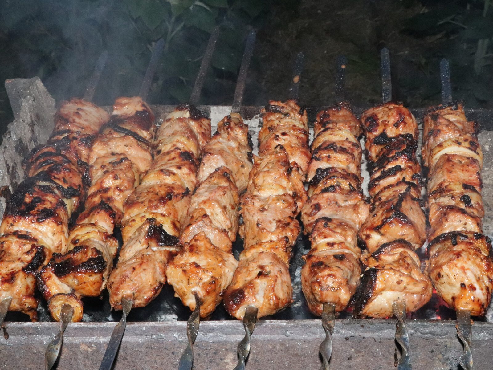 Juicy pork shashlik