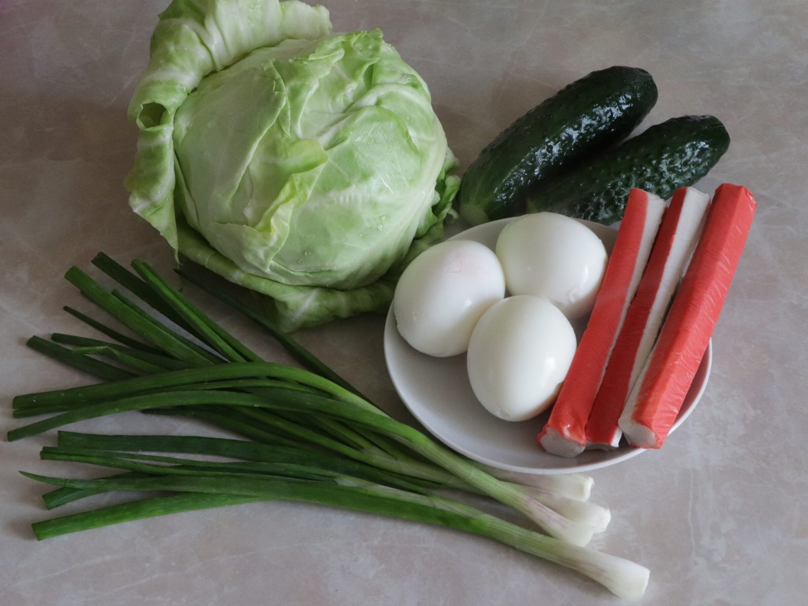 Step 1. Green onions Salt - to taste Mayonnaise - 100 g. ‘Lady’ salad