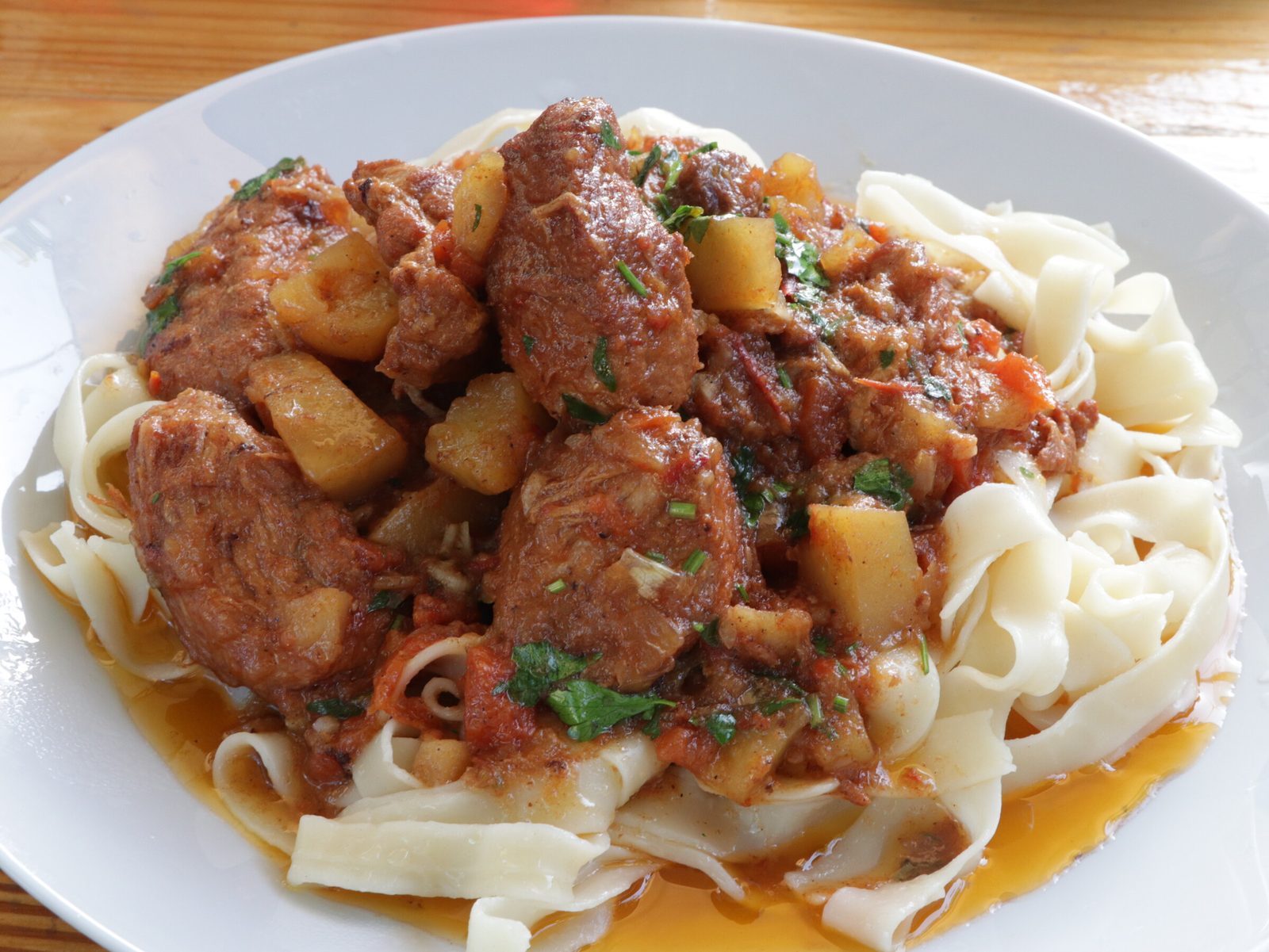 Lagman in a kazan over the fire