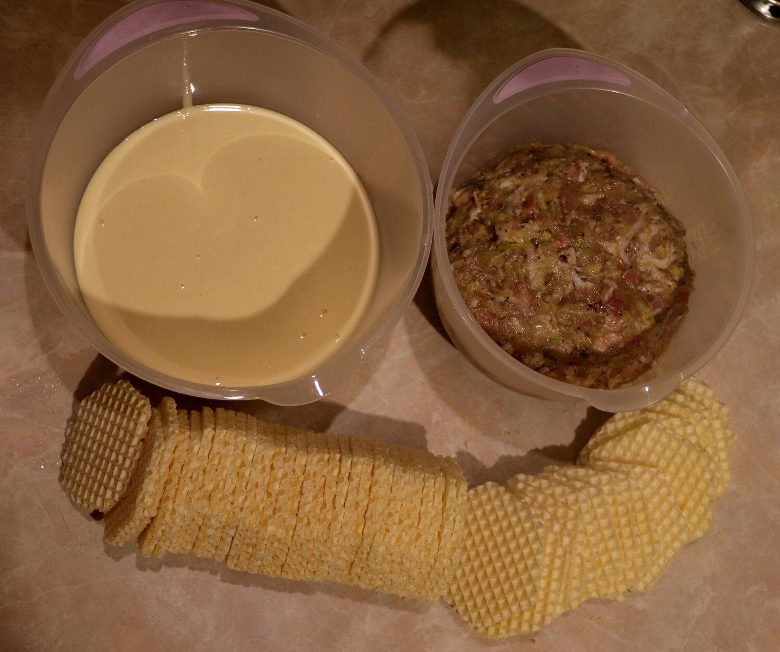 Step 1. To make lazy pasties, you can use any minced meat you like. Lazy chebureki — no rolling pin