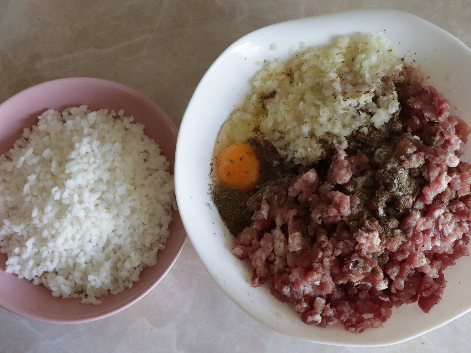 Step 1. Salt Pepper Dried basil Sunflower oil for frying For garnish: Onion – 2 pcs. Meatballs with vegetables in tomato sauce