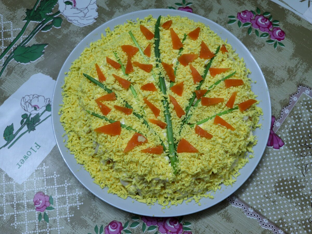 Mimosa salad with tinned fish