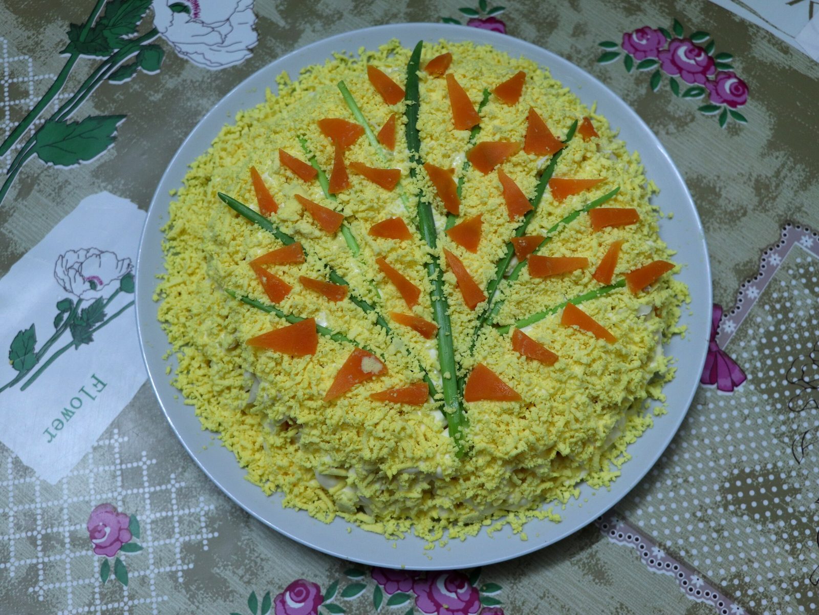 Mimosa salad with tinned fish