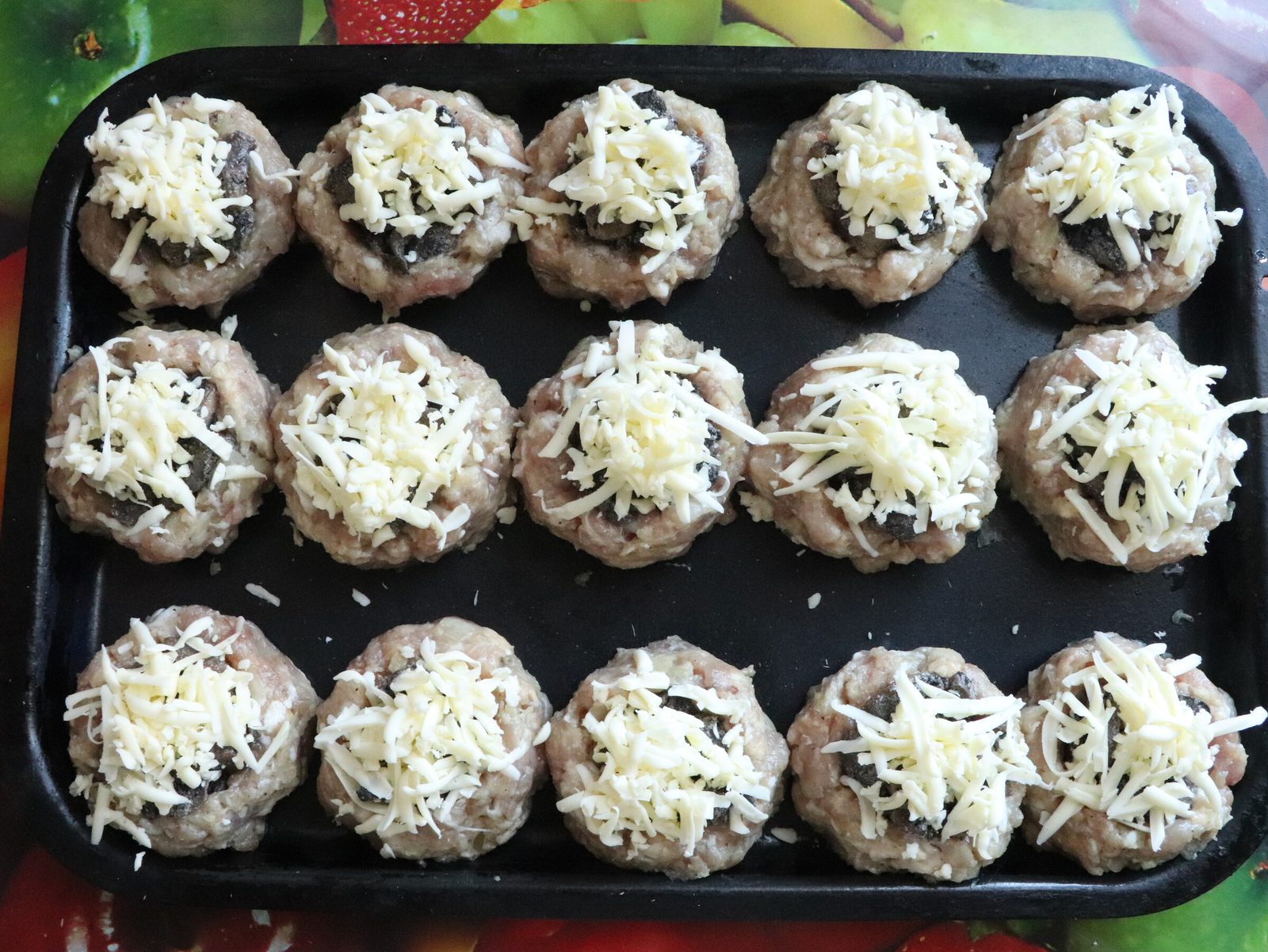 Step 4. Place minced meat balls on a baking tray greased with vegetable oil, use your. Mushroom tartlets