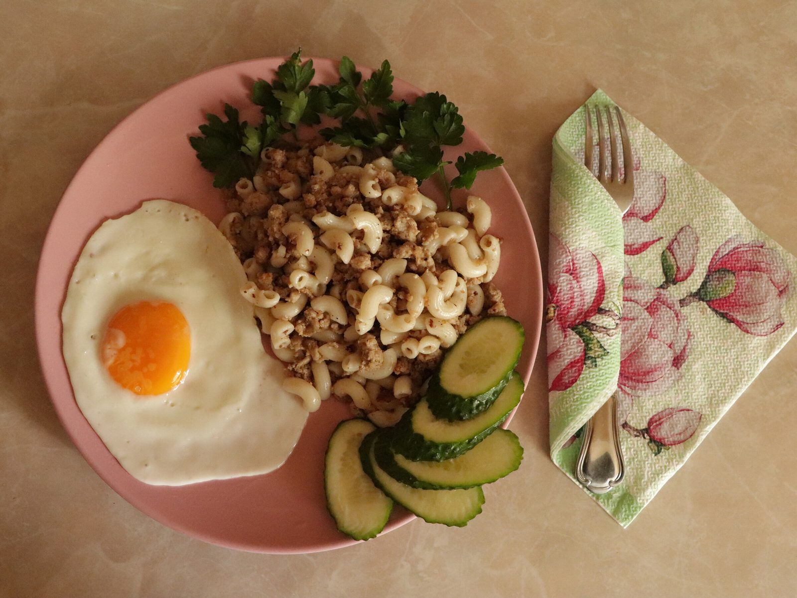 Navy-style pasta with mince