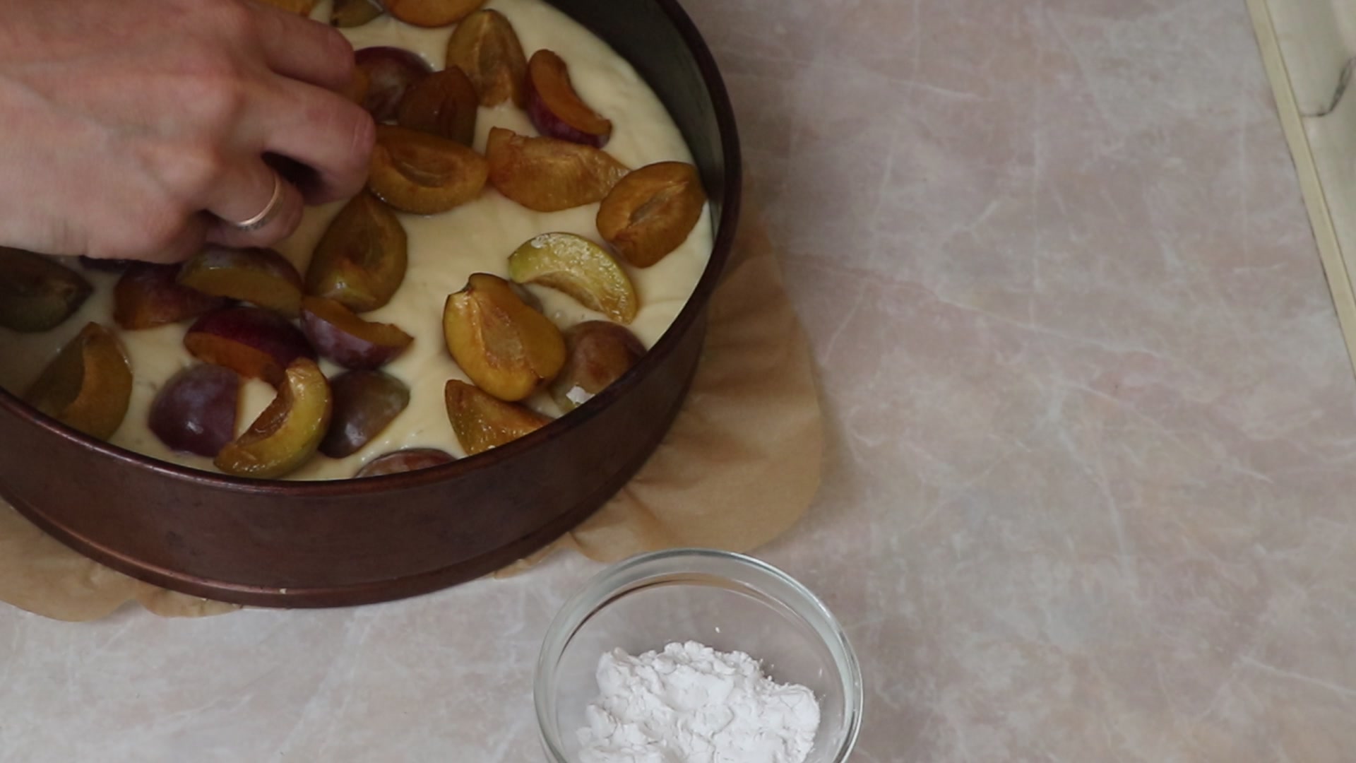 Step 6. Scatter the streusel over the top. Plum cake with a crunchy streusel top