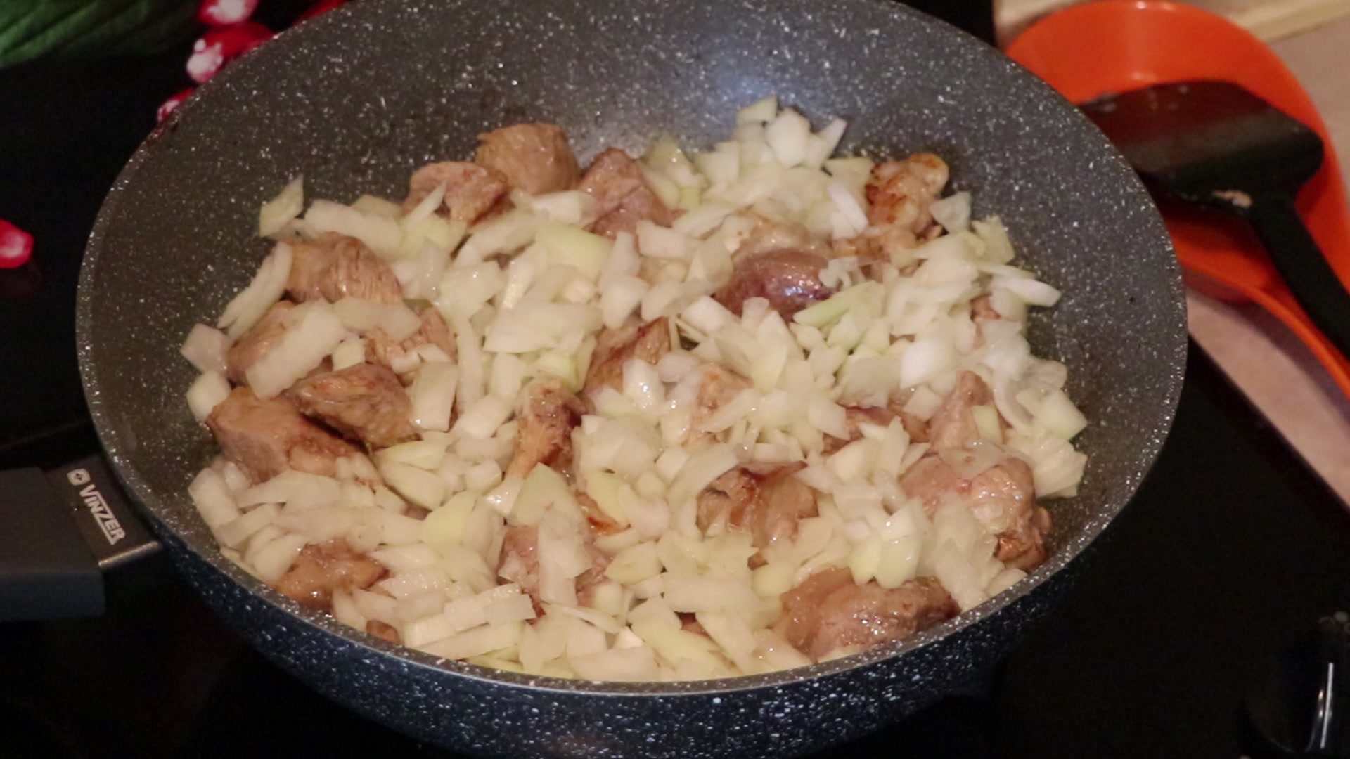 Step 1. First, fry the meat until slightly golden brown, add the onion and fry until. Pork plov with tender meat and fluffy rice