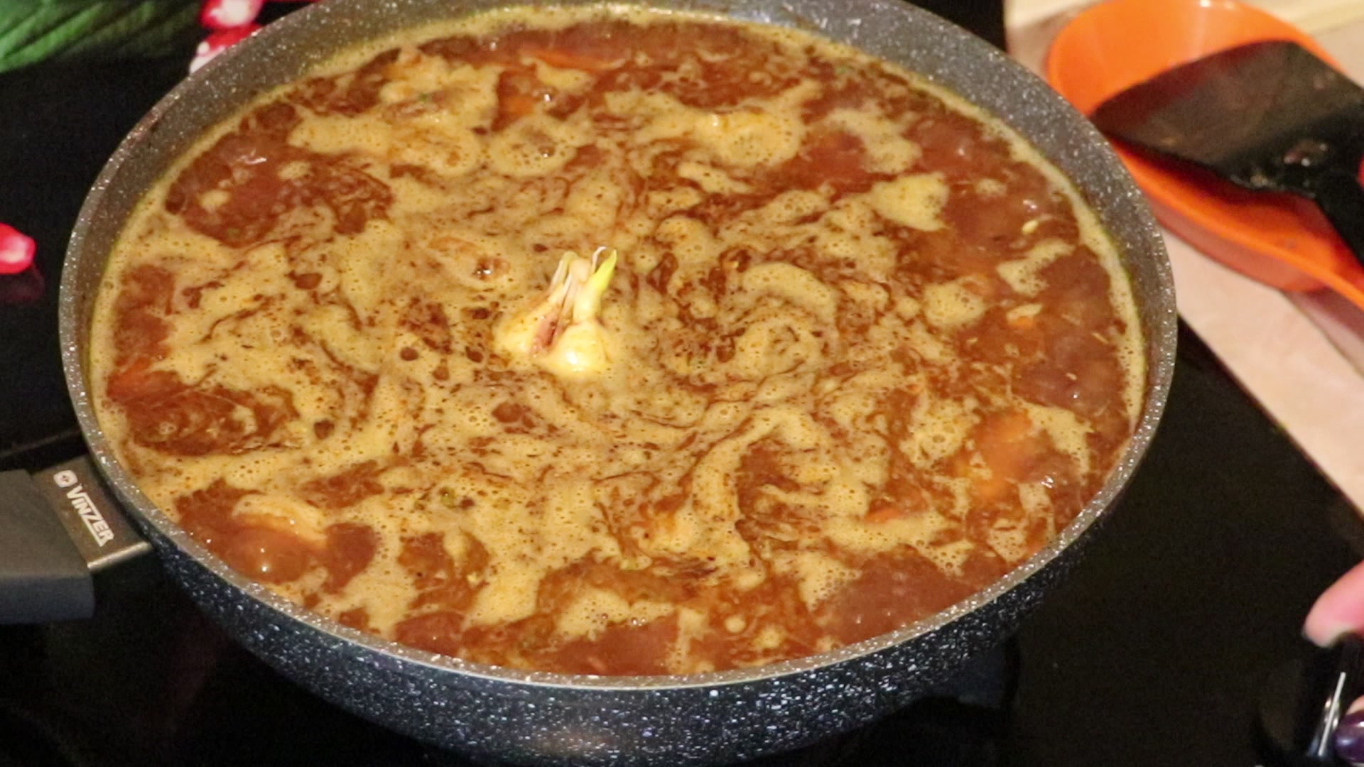 Step 4. Add washed and soaked rice. Pork plov with tender meat and fluffy rice