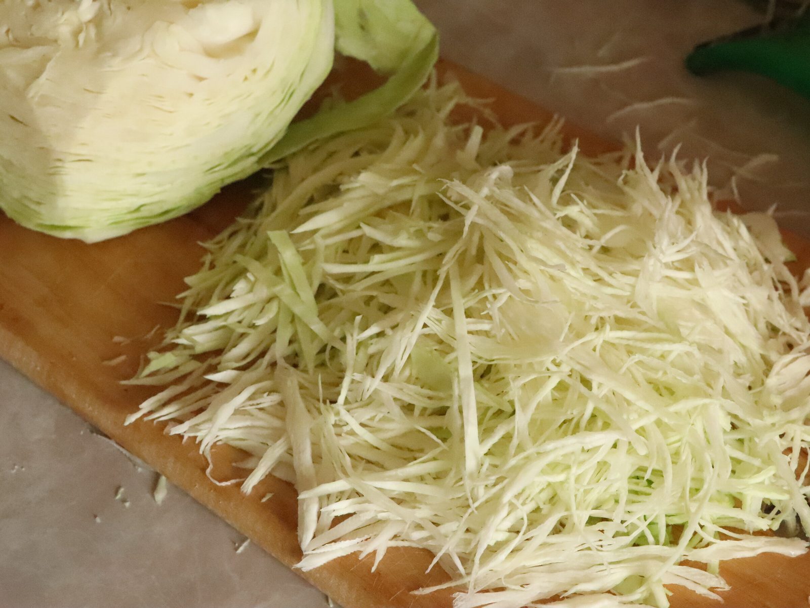 Step 3. Brine: 1 litre water, 1 tbsp salt, 2 tbsp sugar. Sauerkraut