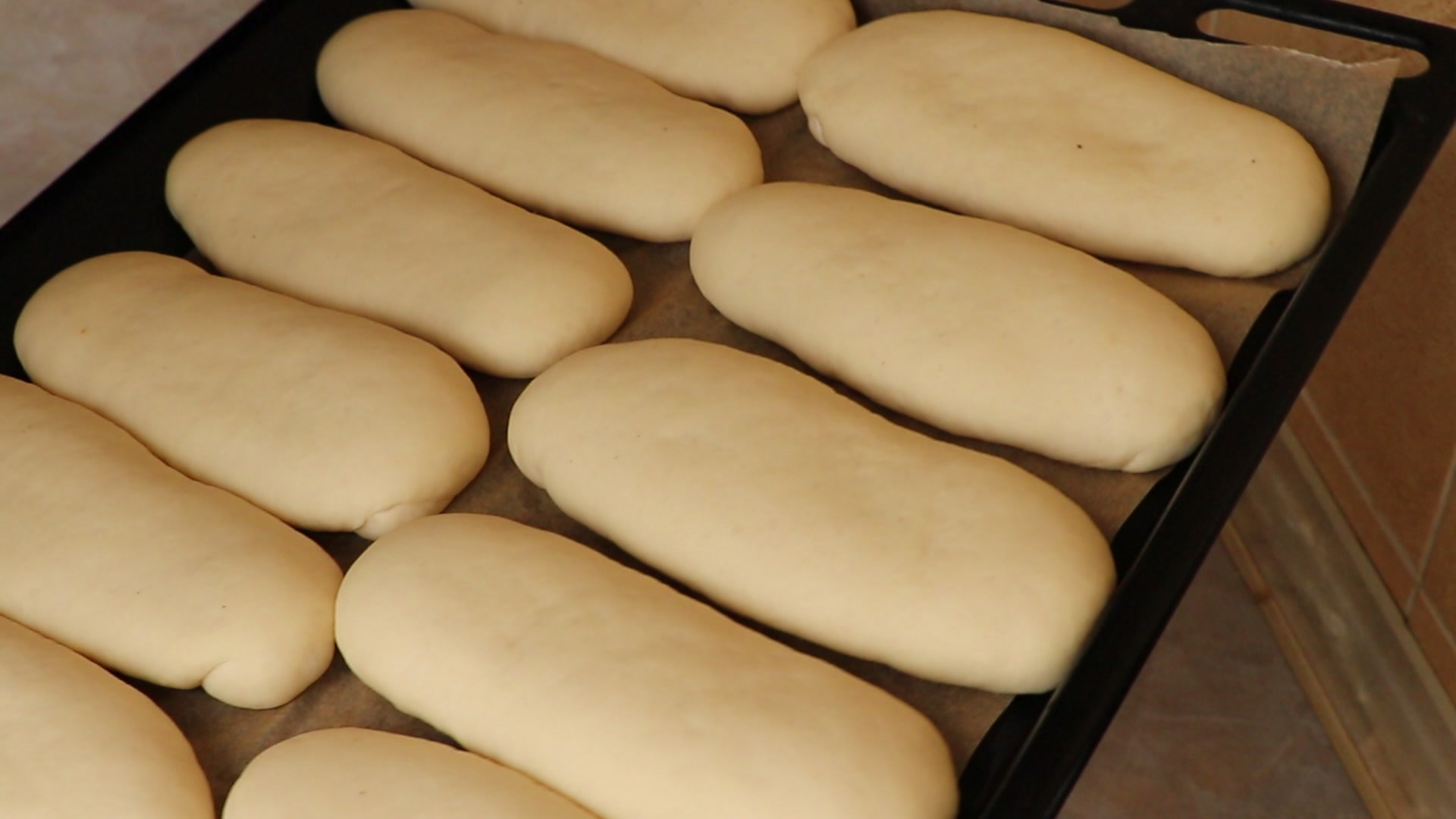 Step 8. Preheat the oven to 180°C, place a baking tray with water or any heat-resistant. Viennese rolls — instead of bread