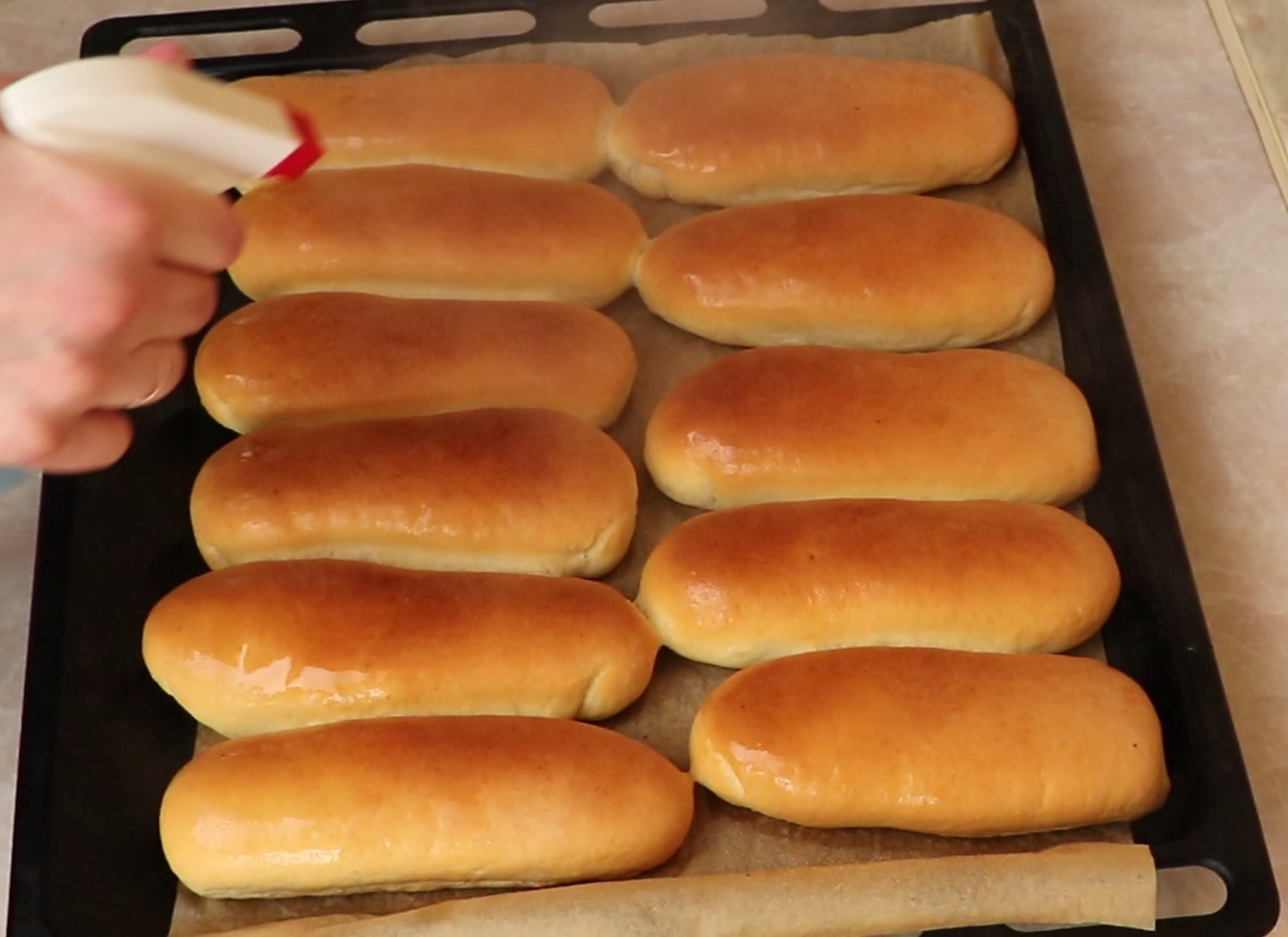 Step 9. Then we remove the container with water and continue baking for about 10-15. Viennese rolls — instead of bread