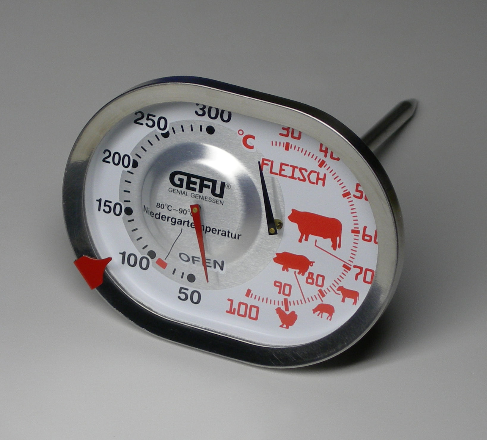After the roast I wipe the thermometer probe and dry it