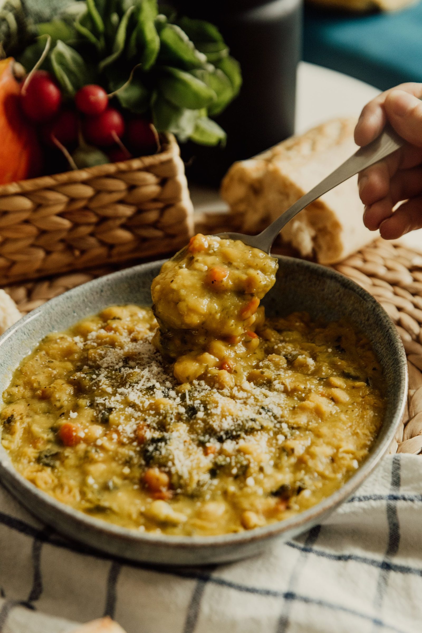 Leftover cooked green lentils — tomorrow’s soup