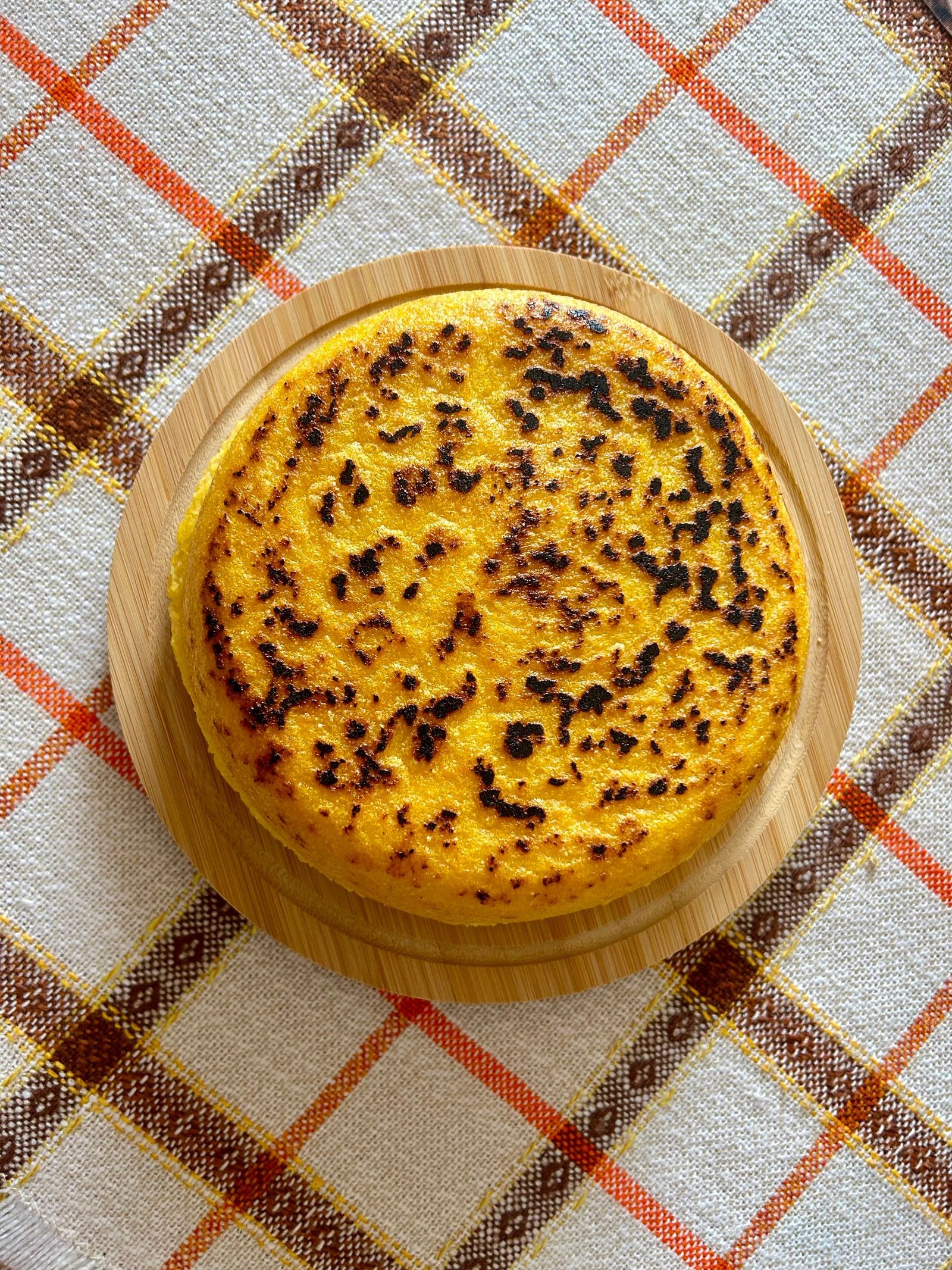Leftover cooked polenta — into the breakfast pan