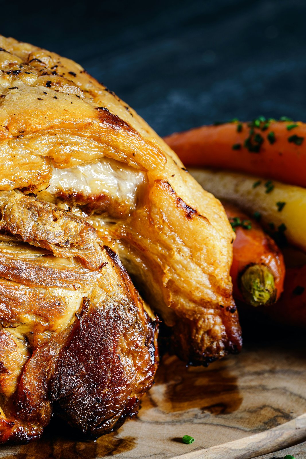 Yesterday's roast pork I slice cold from the fridge