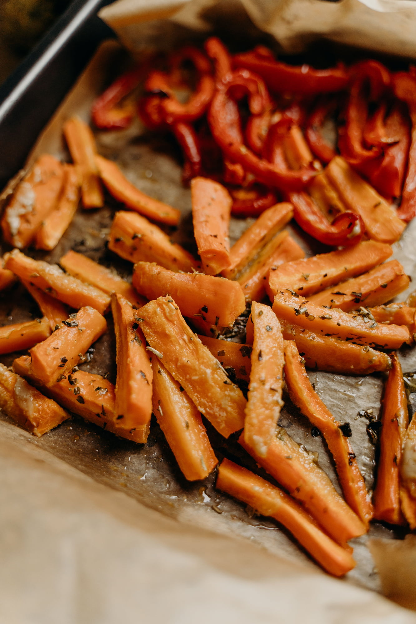 Roast veg from the tray I put in the cold, not leave on the hob