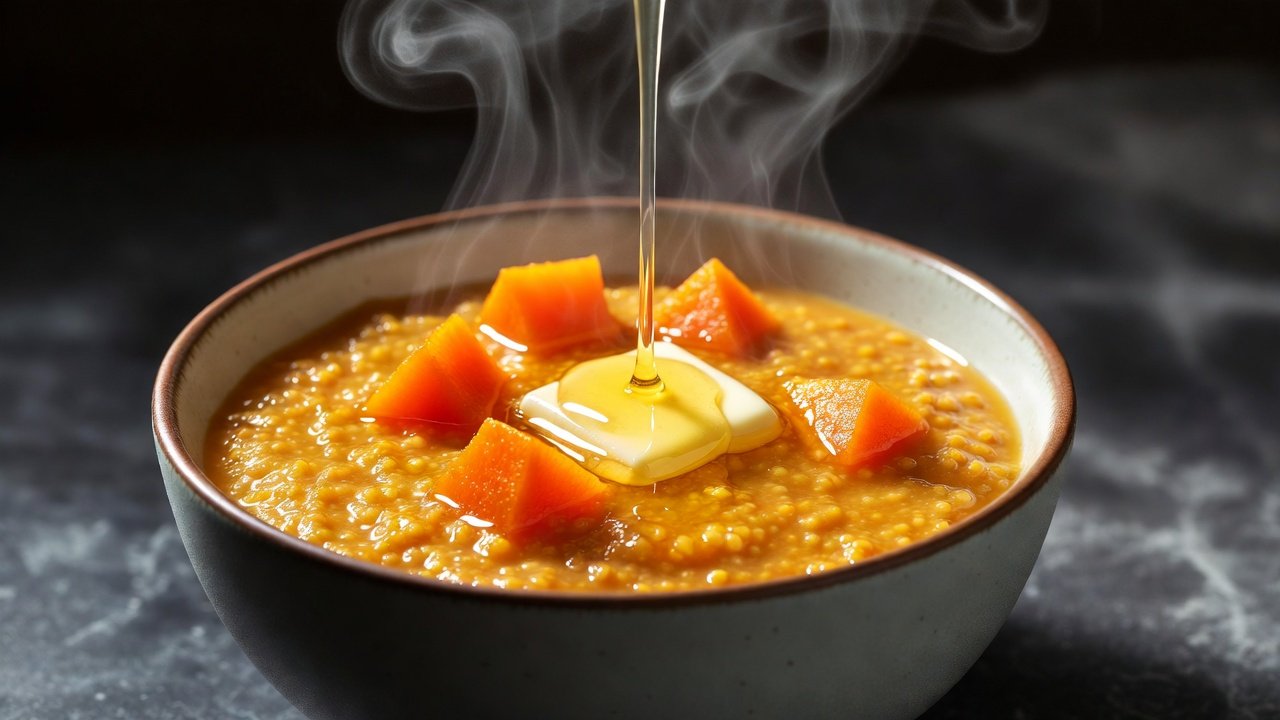 Pumpkin and millet porridge for the first cold mornings
