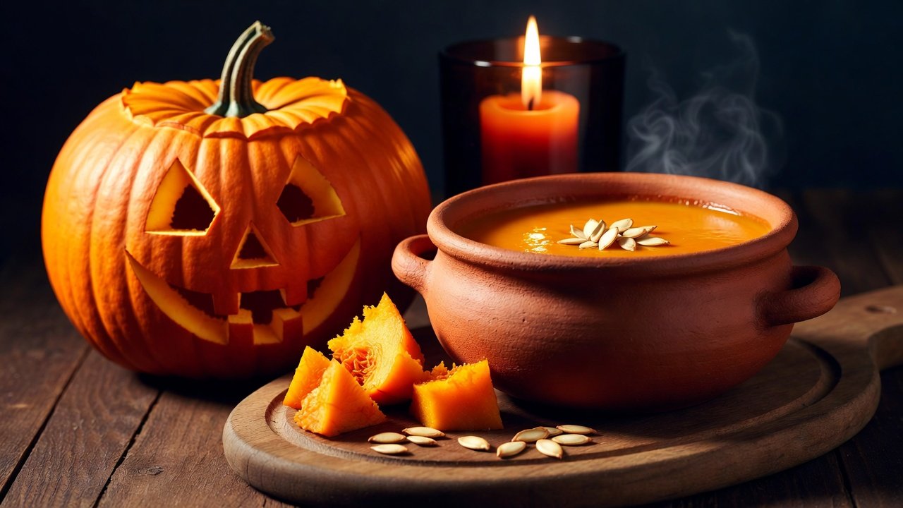 The pumpkin I carve goes into soup the same day